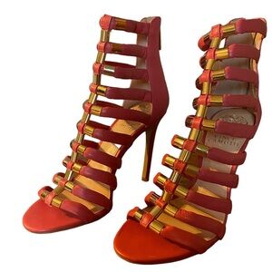 NWT Vince Camuto Gladiator Sandals Heels Pink VC Troy Sz 6.5